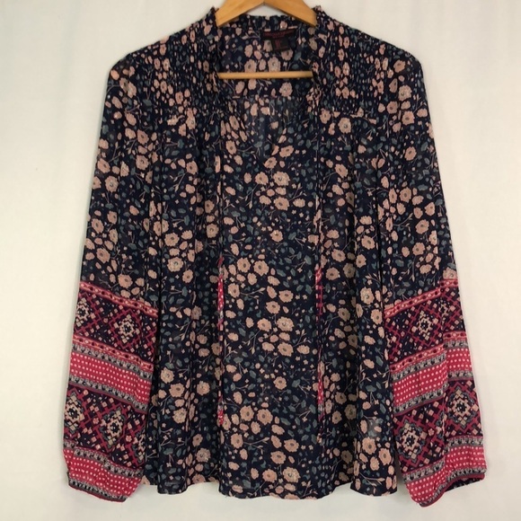 CHRISTIAN SIRIANO New York Floral Print V-Neck Blouse Size: L - Picture 3 of 12